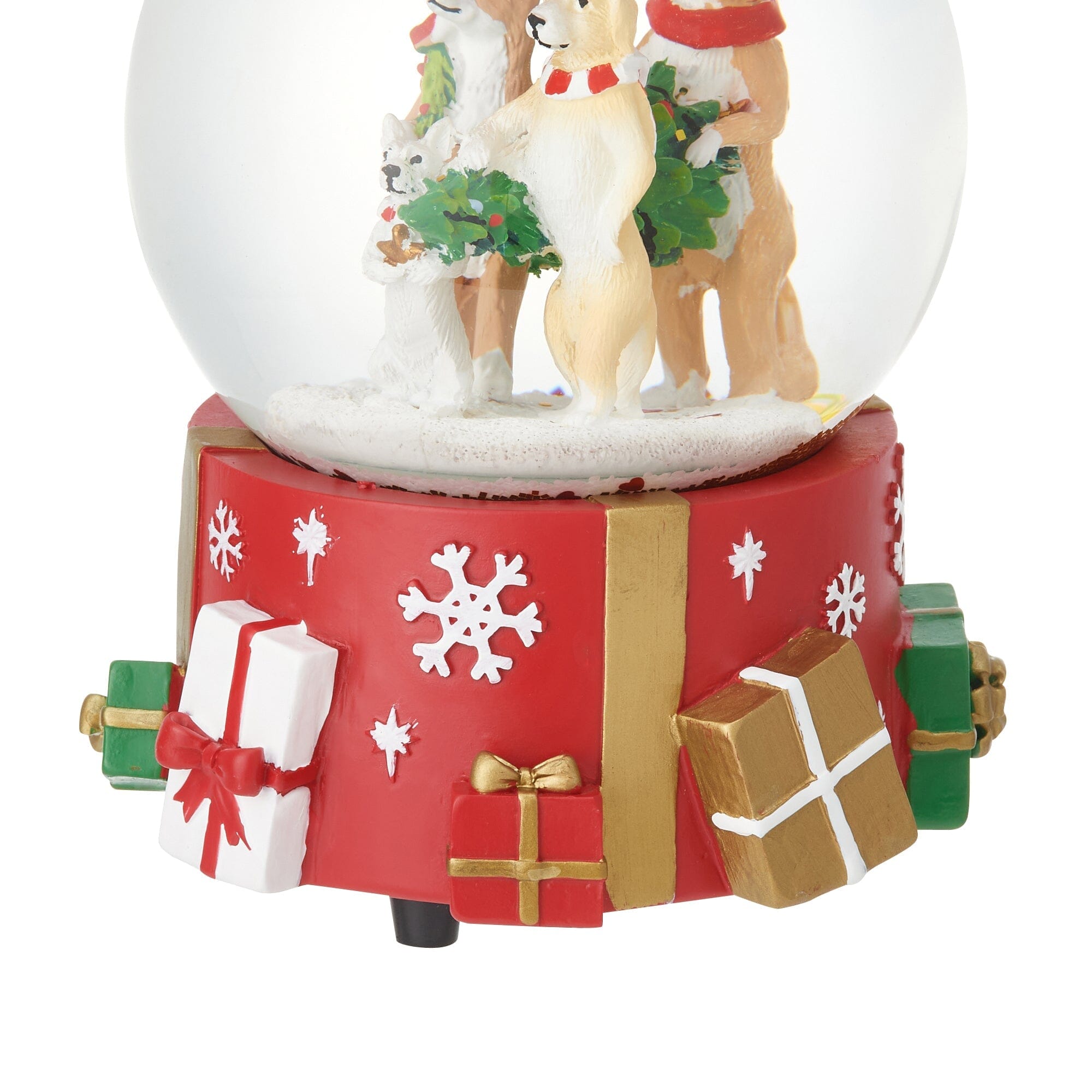 Snow Globe Dog Tree Large Red