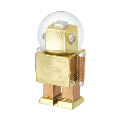 Snow Globe Robot Medium Gold