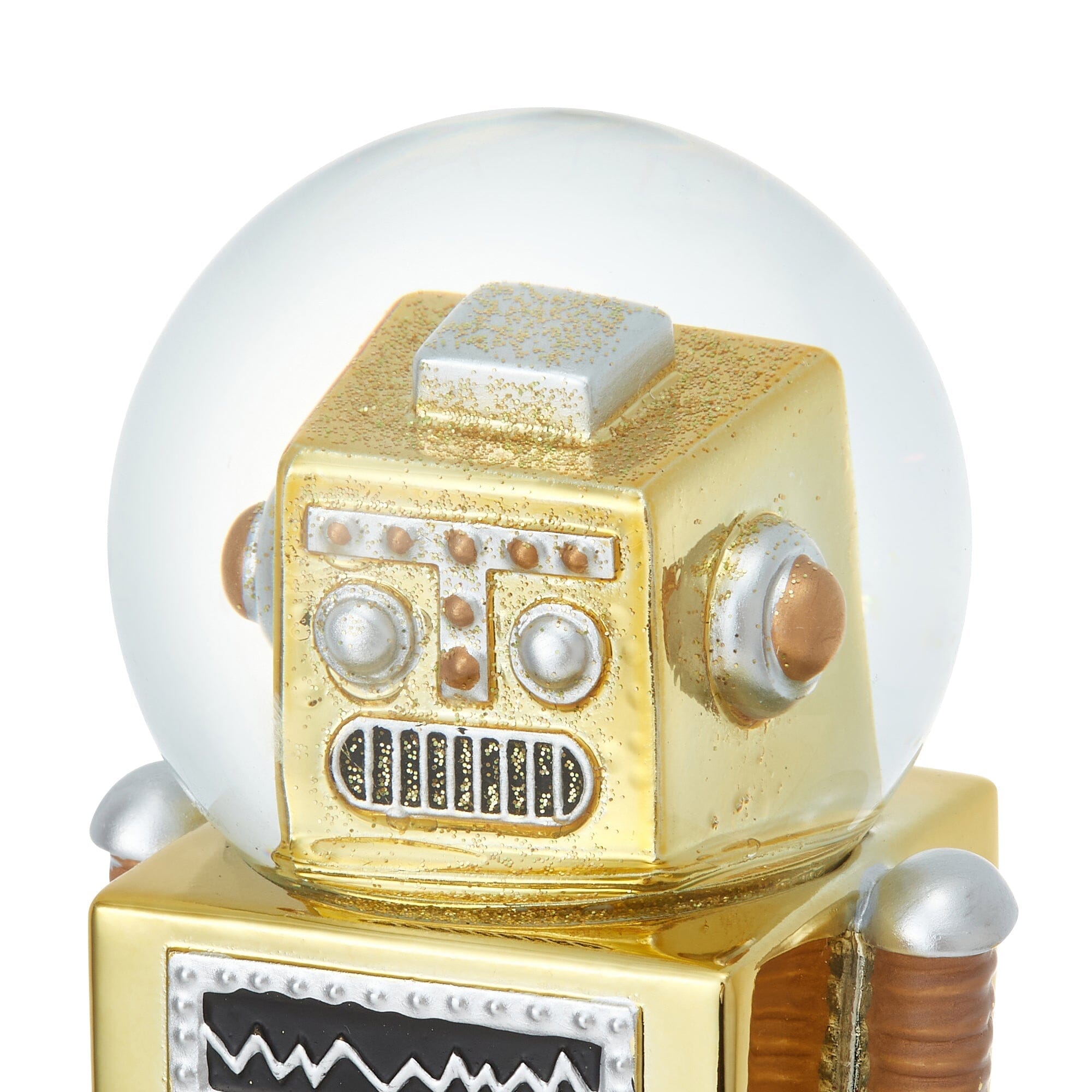 Snow Globe Robot Medium Gold