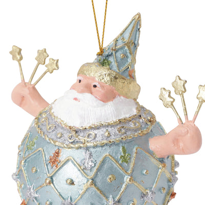 Resin Ornament Santa Blue