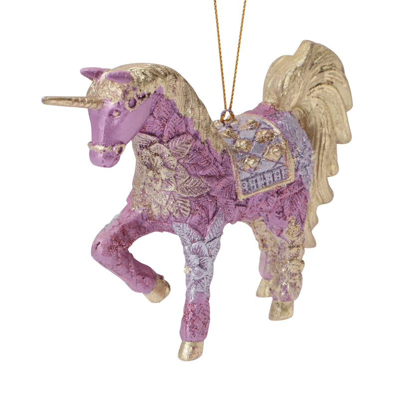 Resin Ornament Unicorn Dark Pink