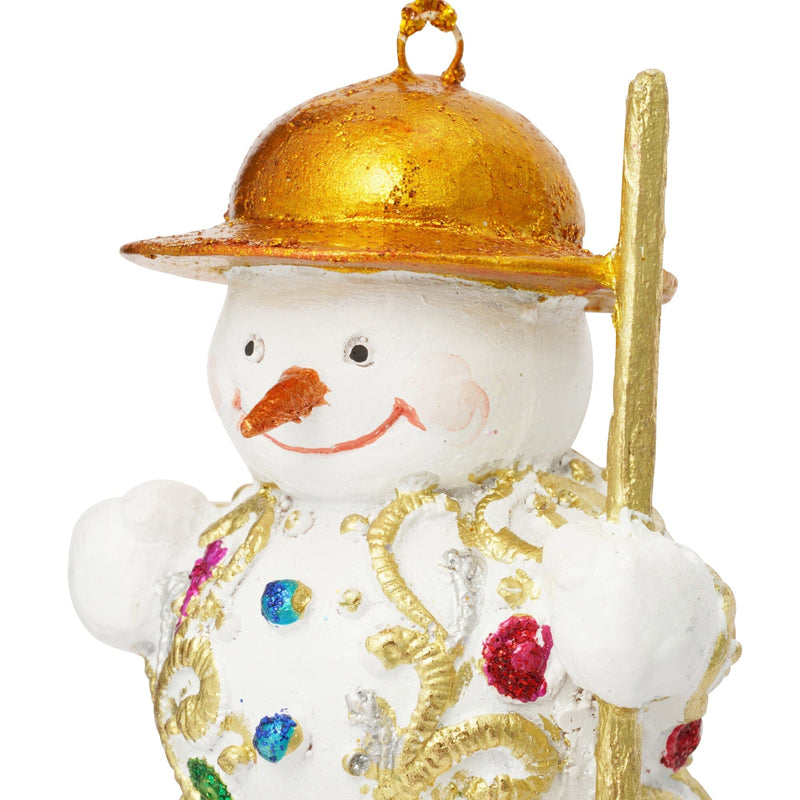 Resin Ornament Snowman White