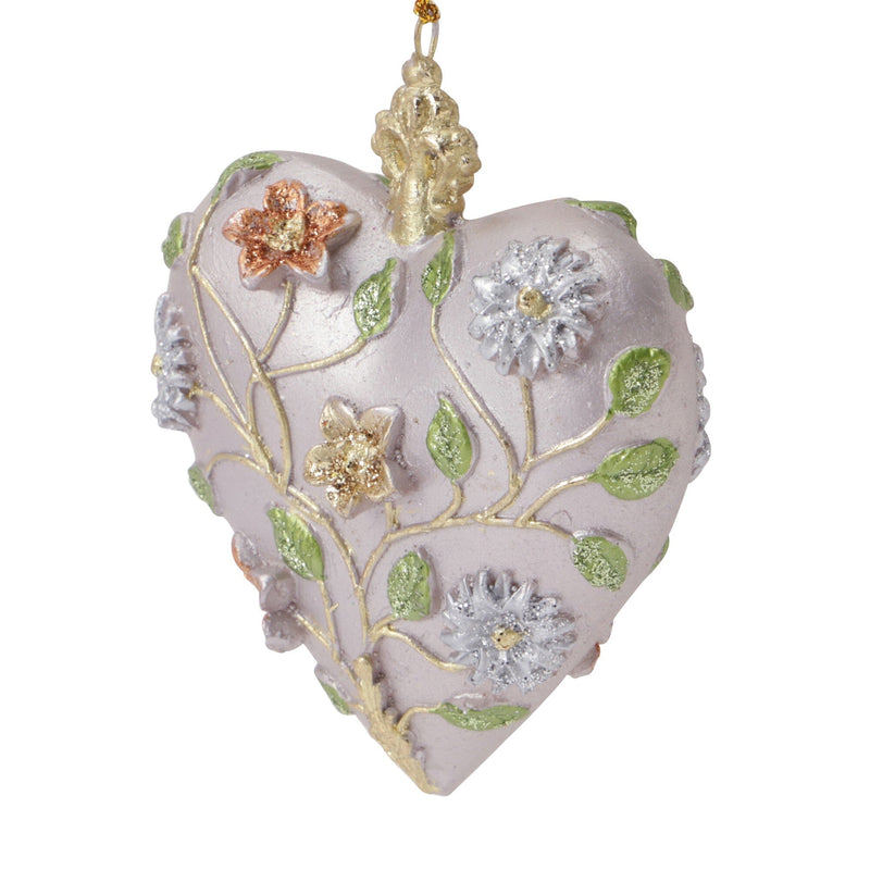 Resin Ornament Heart White