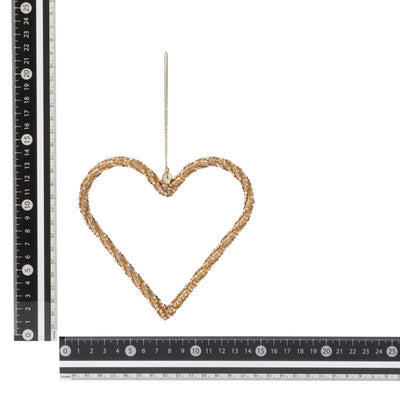 Rhinestone Ornament Frame Heart Gold