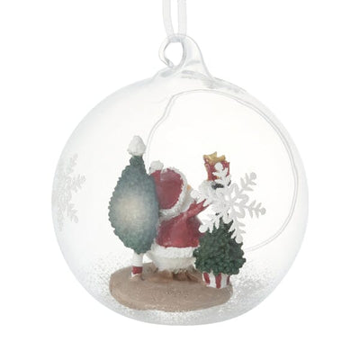 Glass Ornament Santa Dome