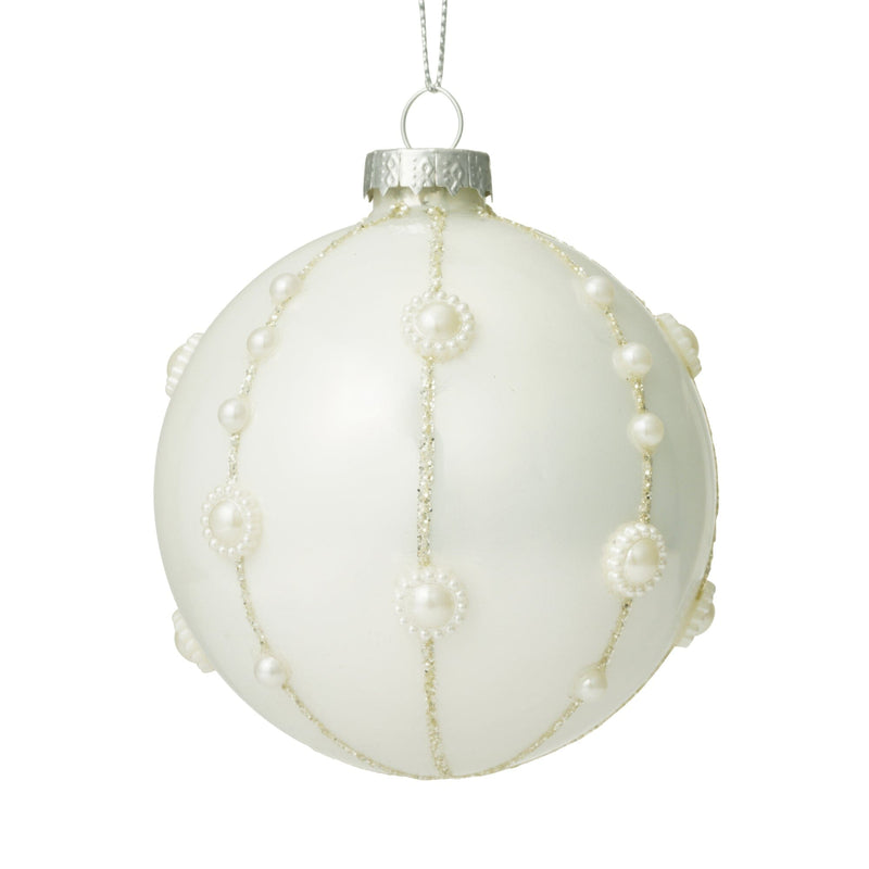 Glass Ornament White Line