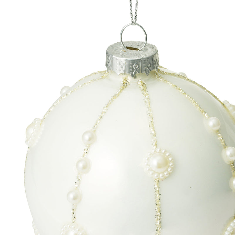 Glass Ornament White Line