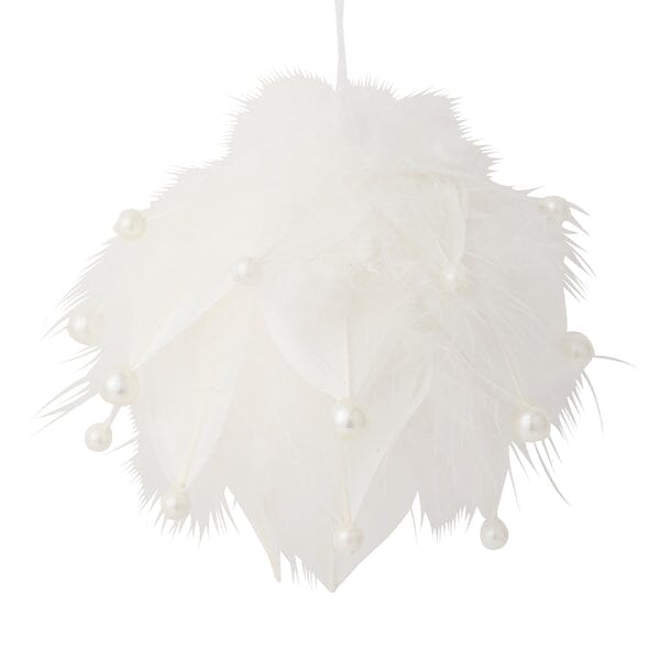 Feather Ornament Pearl White