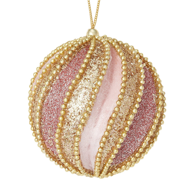 Fabric Ornament Ball Pink