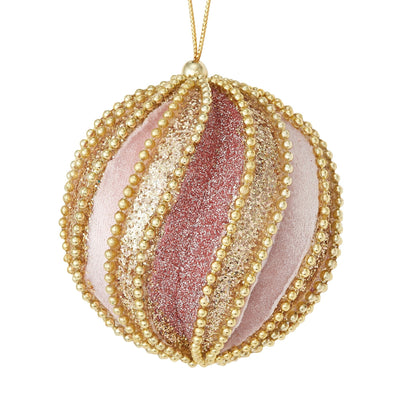 Fabric Ornament Ball Pink