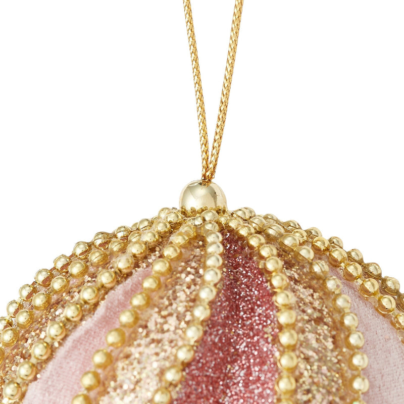 Fabric Ornament Ball Pink