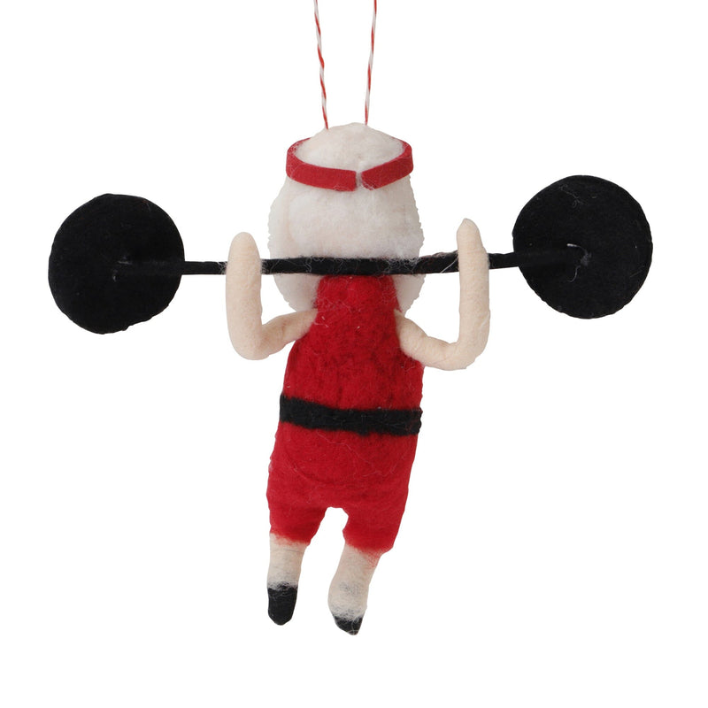 Fabric Ornament Santa Barbell