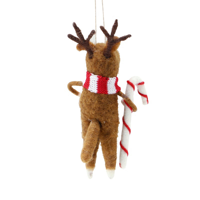 Fabric Ornament Standing Reindeer