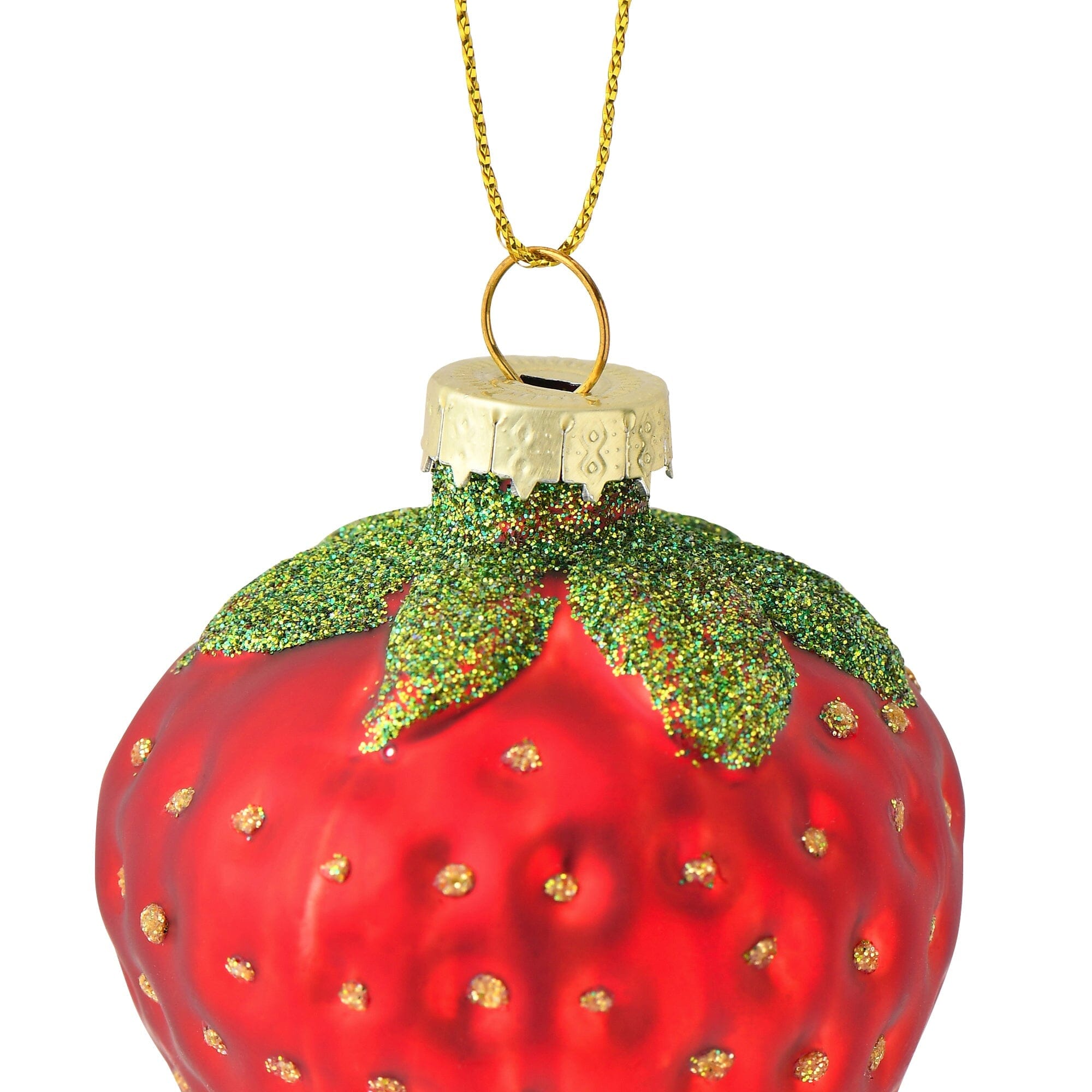 Glass Ornament Strawberry Red