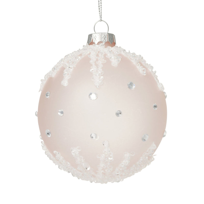 Glass Ornament Frill Pink