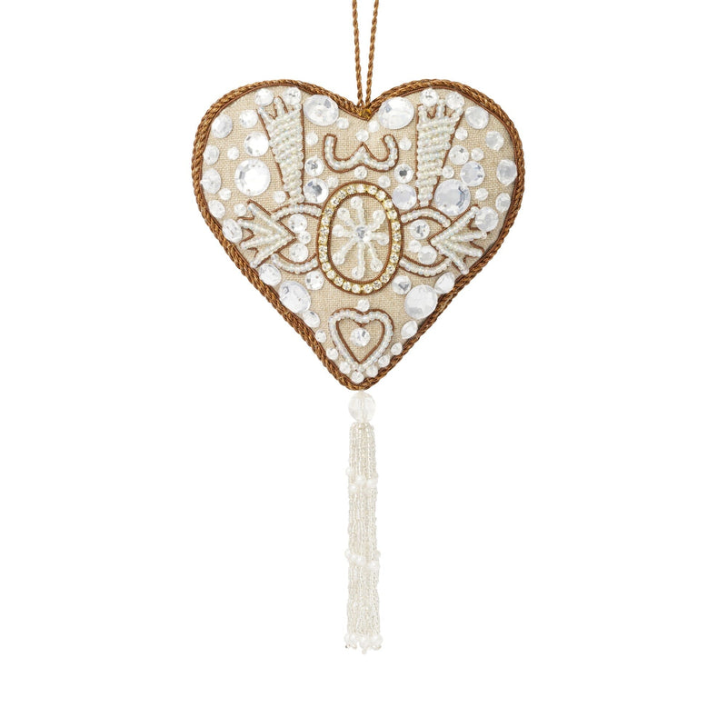 Beads Ornament Heart White