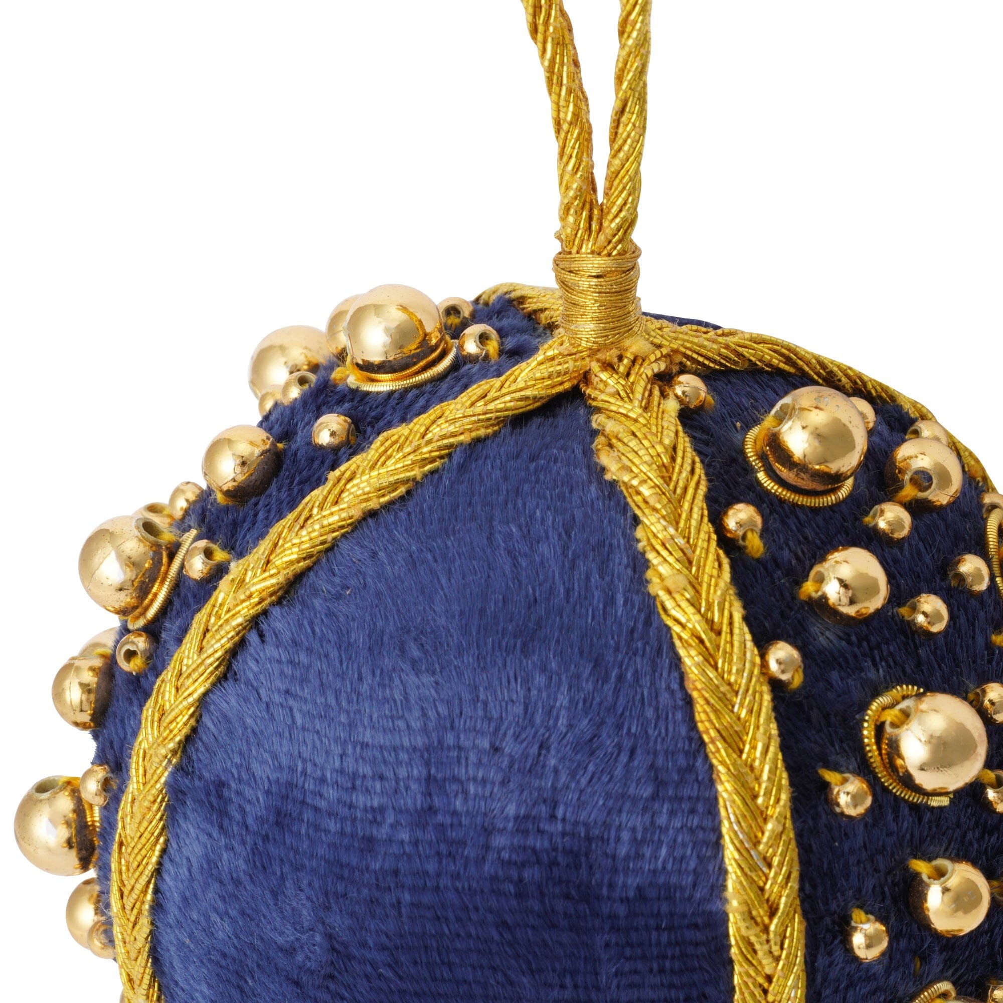 Fabric Ornament Velvet Dot Navy