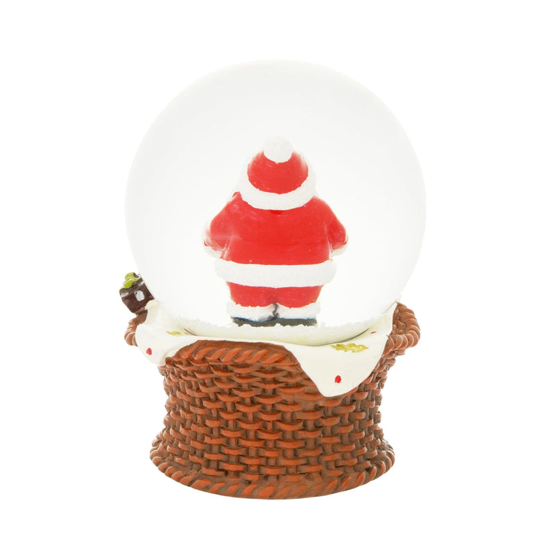 Snow Globe Santa Basket Small Red