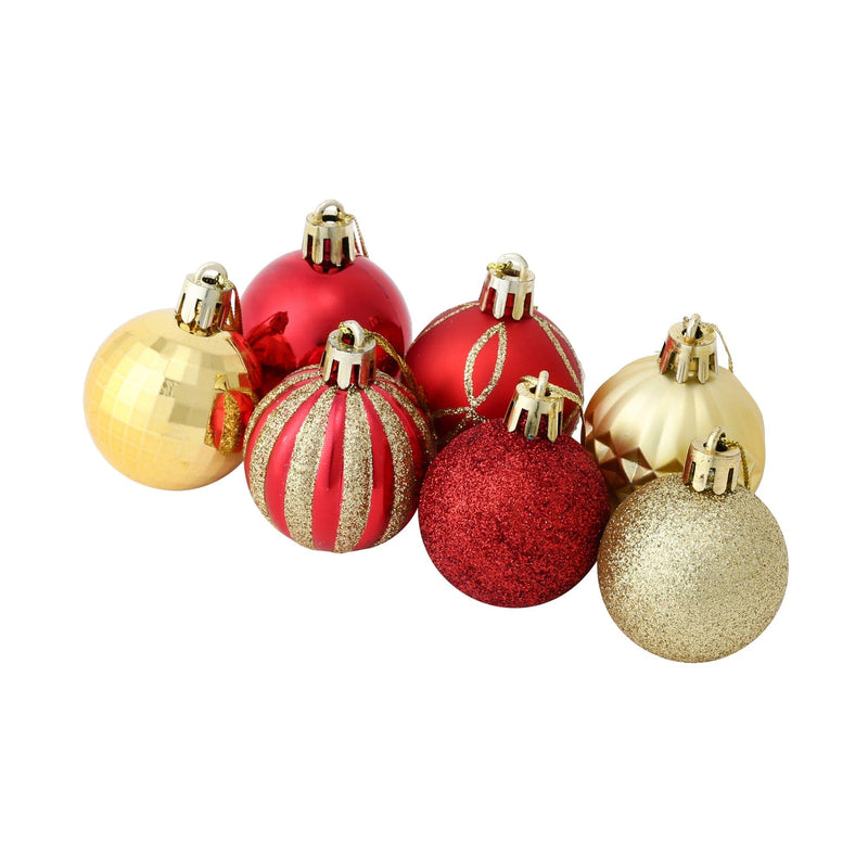 Set Ornaments 4cm 14 Pieces Red