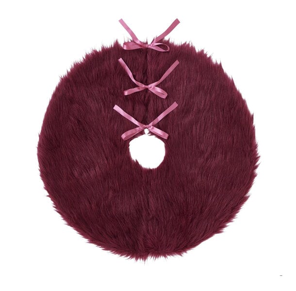 Tree Skirt Fur Dark Red