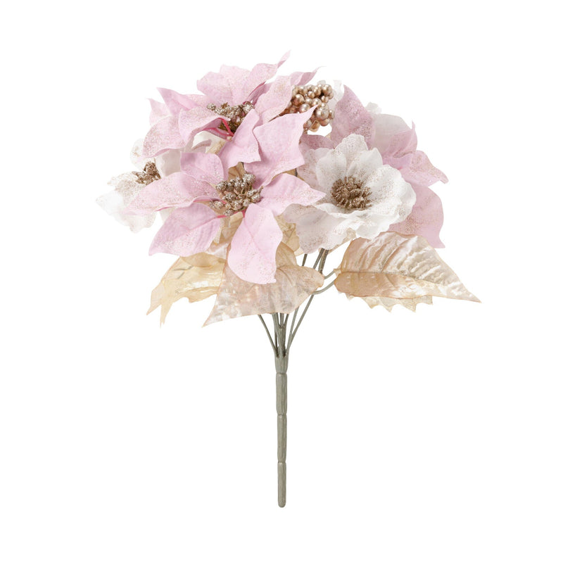 Artificial Flower Poinsettia Bush Light Pink