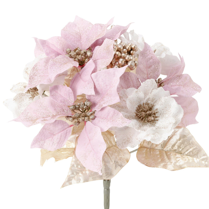 Artificial Flower Poinsettia Bush Light Pink