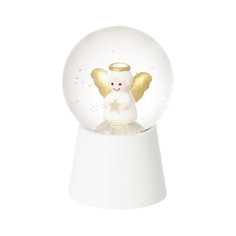 Led Snow Globe Angel Small White