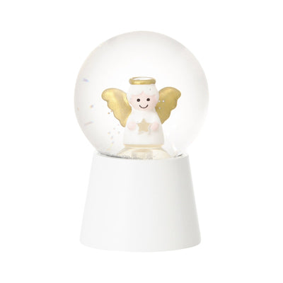Led Snow Globe Angel Small White