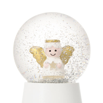 Led Snow Globe Angel Small White