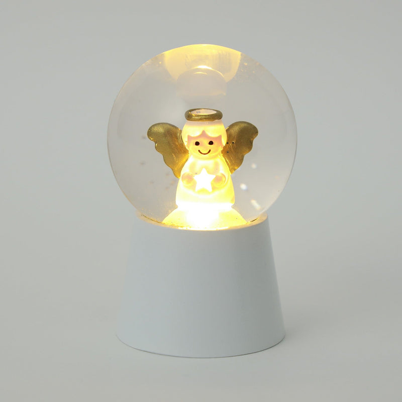 Led Snow Globe Angel Small White