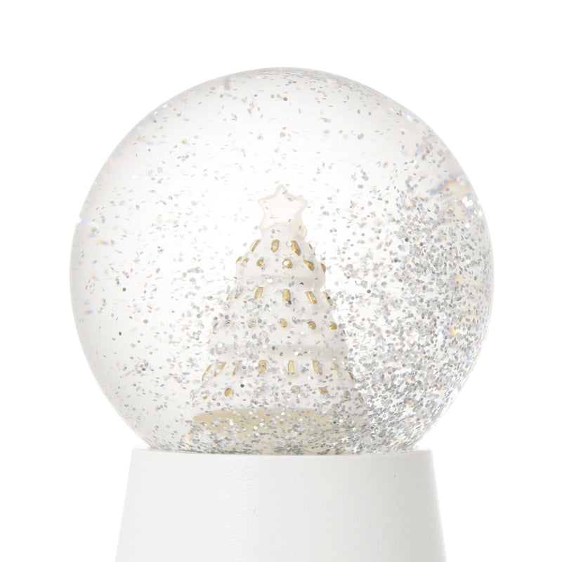 Led Snow Globe Tree Small White