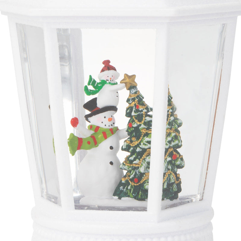 Snow Globe Square Lantern Snowman Large