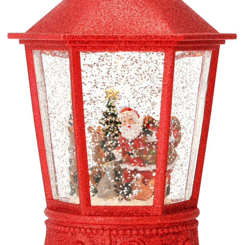 Snow Globe Square Lantern Santa Large
