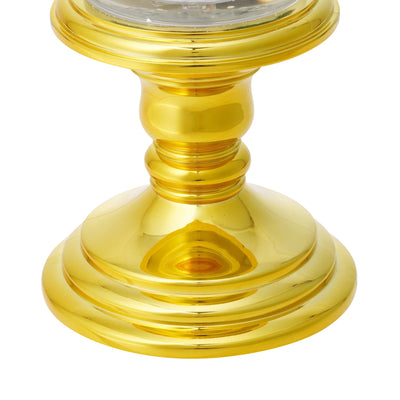 Snow Globe Candle Santa Large Gold