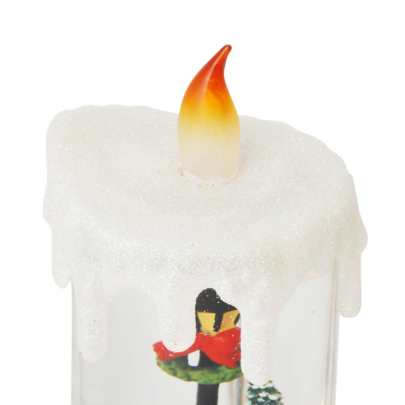 Snow Globe Candle Santa Large Gold