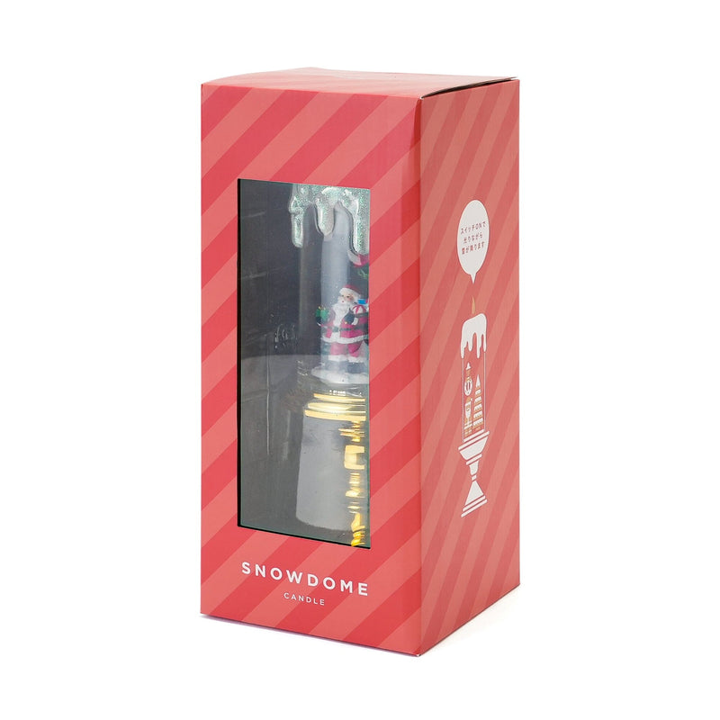 Snow Globe Candle Santa Large Gold