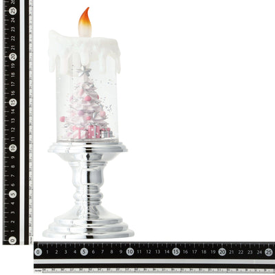 Snow Globe Candle Tree Large Silver