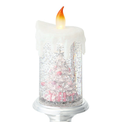 Snow Globe Candle Tree Large Silver