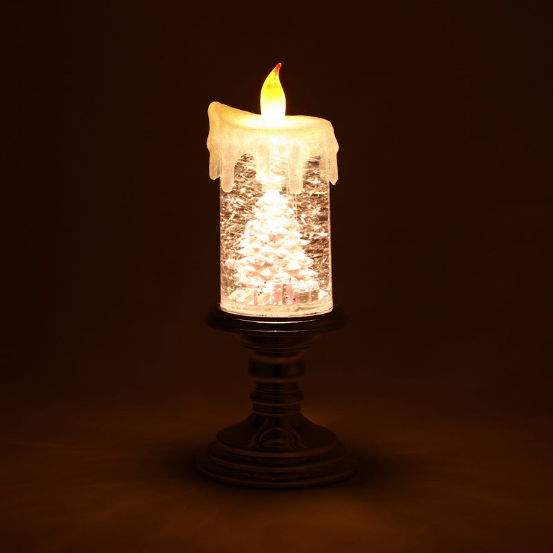 Snow Globe Candle Tree Large Silver