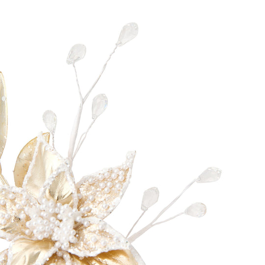 Petite Bouquet Pearl Poinsettia Gold