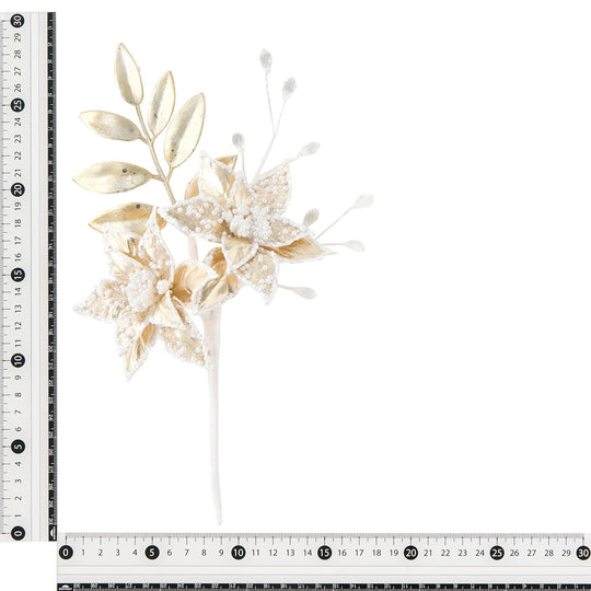 Petite Bouquet Pearl Poinsettia Gold