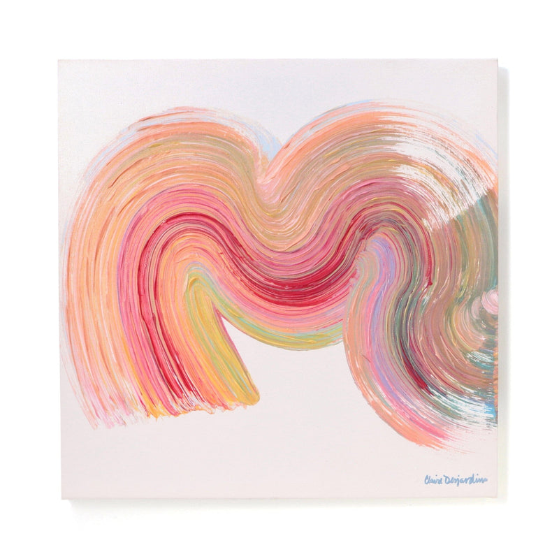 Painting Art Board Wave Medium Pink