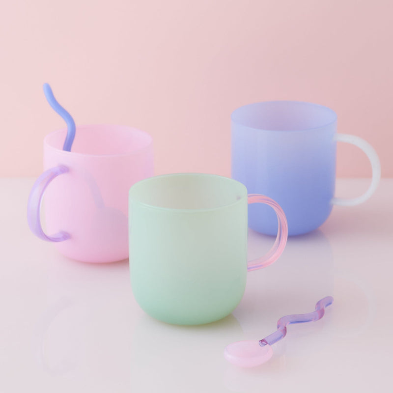 Milky White Heat-Resistant Glass Mug Pink