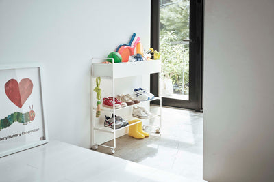Rolling Entry Storage Shelf White