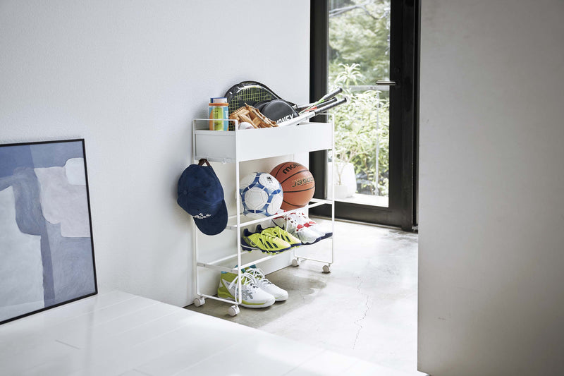 Rolling Entry Storage Shelf White
