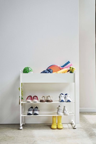 Rolling Entry Storage Shelf White