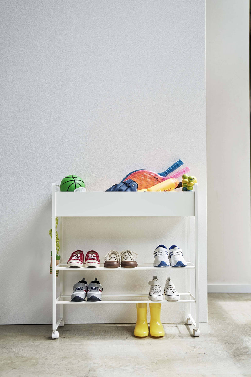 Rolling Entry Storage Shelf White