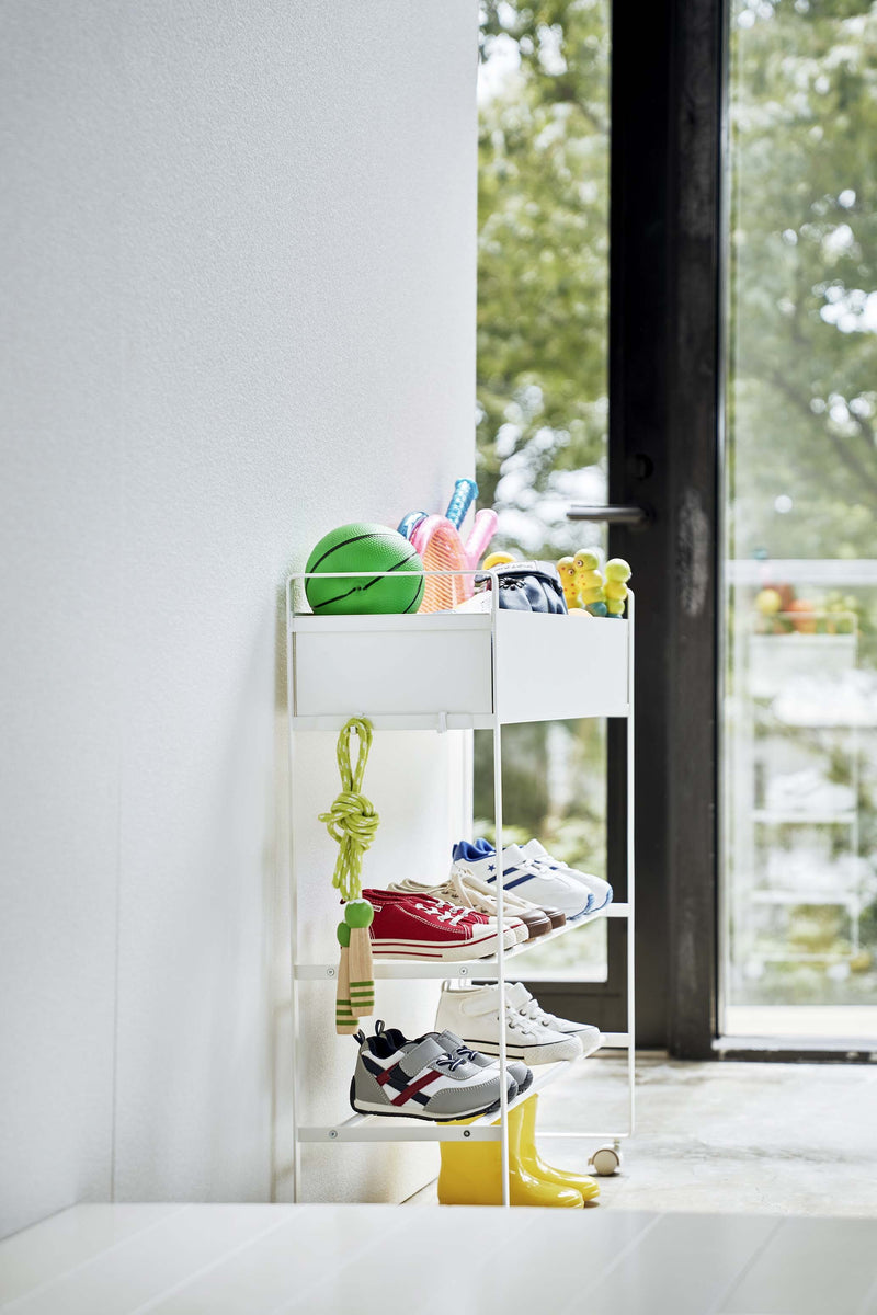 Rolling Entry Storage Shelf White