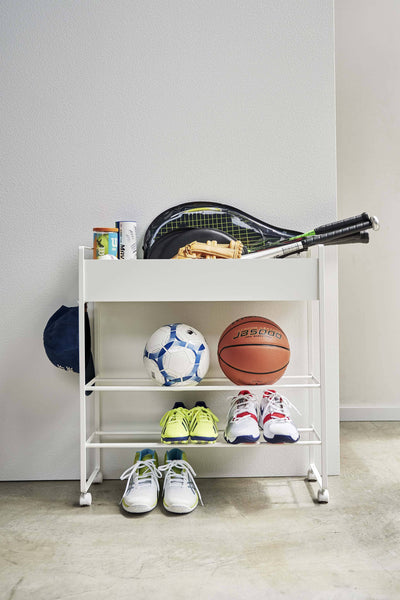 Rolling Entry Storage Shelf White