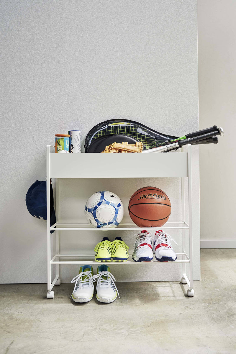 Rolling Entry Storage Shelf White